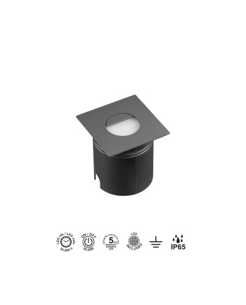 ASPEN * SEÑALIZADOR CUADRADO 3W 3000K GRIS OSCURO